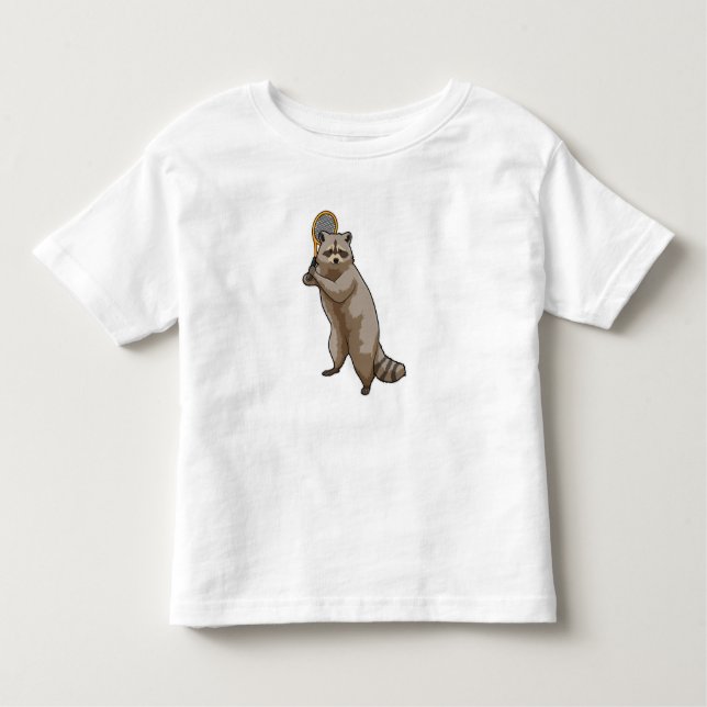 Camiseta Infantil Racoon em Tênis com raquete Tênis (Frente)