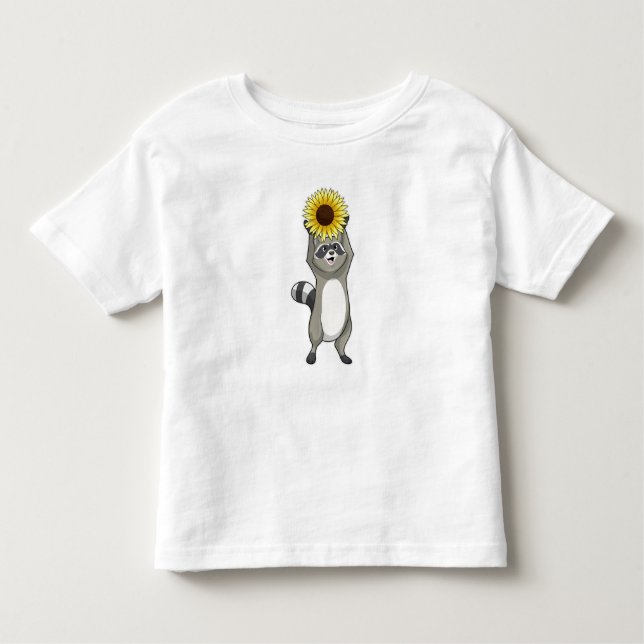 Camiseta Infantil Racoon with Sunflower (Frente)
