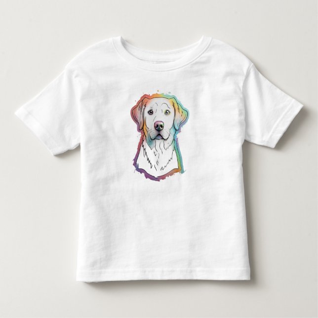 Camiseta Infantil Rainbow Labrador toddler T-Shirt (Frente)