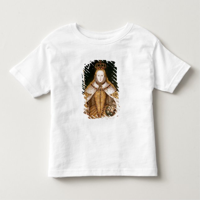 Camiseta Infantil Rainha Elizabeth mim em vestes da coroação (Frente)