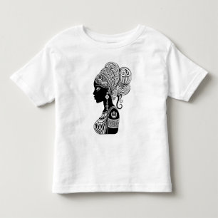Camiseta Infantil Rapariga africana Retrato Tribal Tatuagem