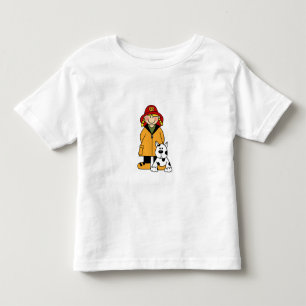 Camiseta Infantil Rapariga Bombeiro com Dalmation