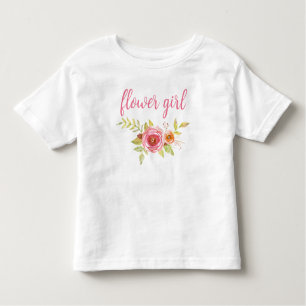 Camiseta Infantil Rapariga de Casamento de Script Rosa Bonito