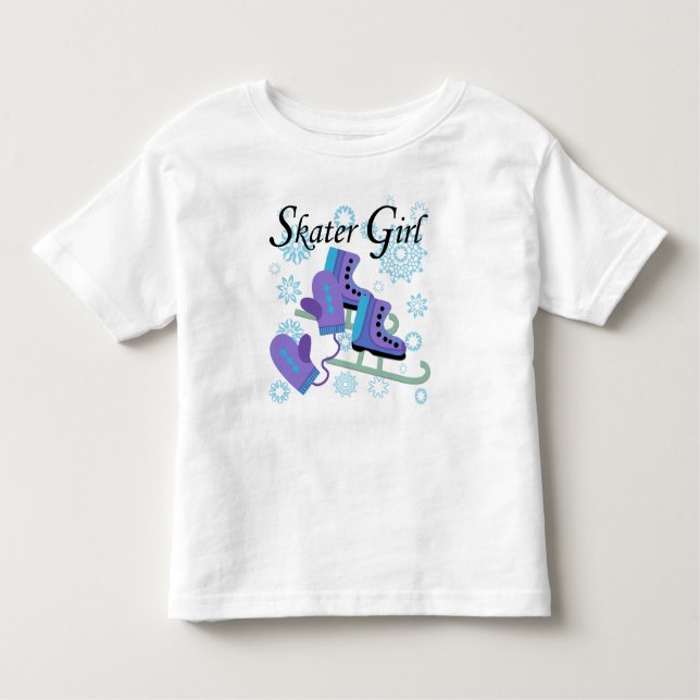 Camiseta Infantil Rapariga de Skater (Frente)
