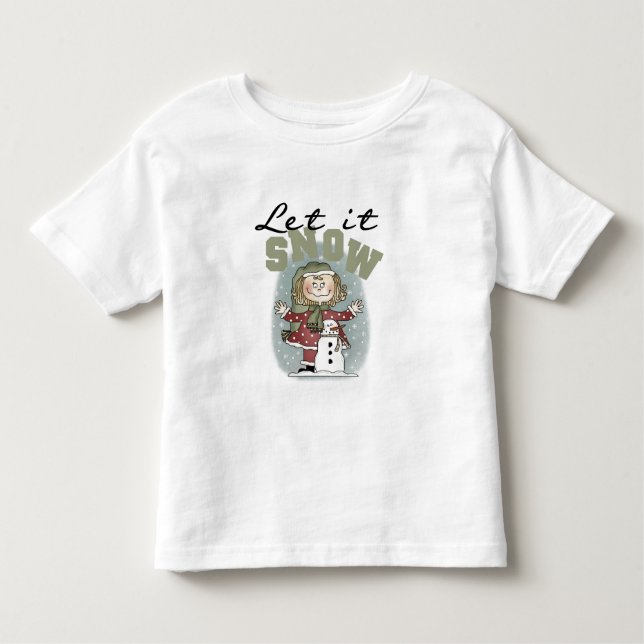 Camiseta Infantil Rapariga e Neve Deixem-na Neve (Frente)