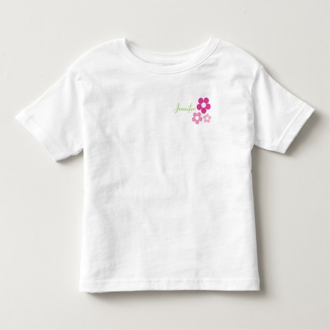Camiseta Infantil Rapariga Flor com Nome - Toddler T-Shirt (Frente)