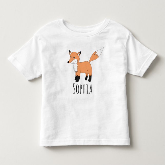 Camiseta Infantil Raparigas da Raposa e Nome da Floresta da Floresta (Frente)