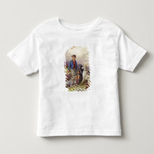 Camiseta Infantil Rapaz escocês com lobos numa região de Highland