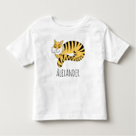 Camiseta Infantil Rapazes, Tigre de Selva com Nome