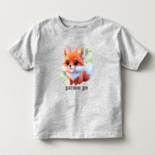 Camiseta Infantil Raposa-branca desenhando animais florestais amigos
