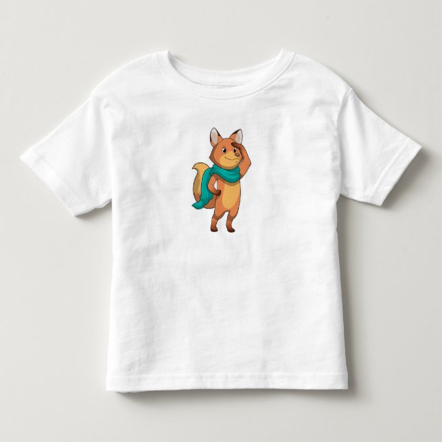 Camiseta Infantil Raposa com Cachecol (Frente)