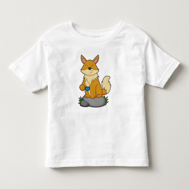 Camiseta Infantil Raposa com copo de café (Frente)