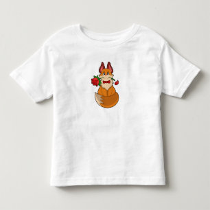 Camiseta Infantil Raposa com Rosa