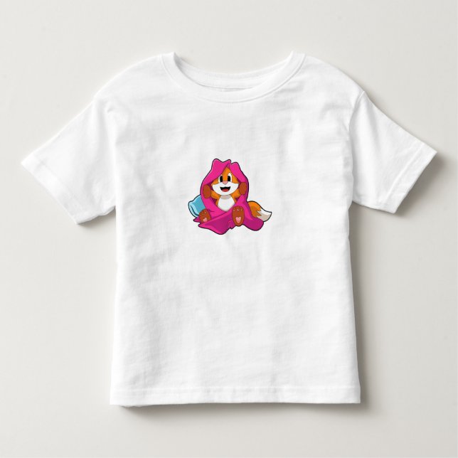 Camiseta Infantil Raposa com Travesseiro e cobertor (Frente)