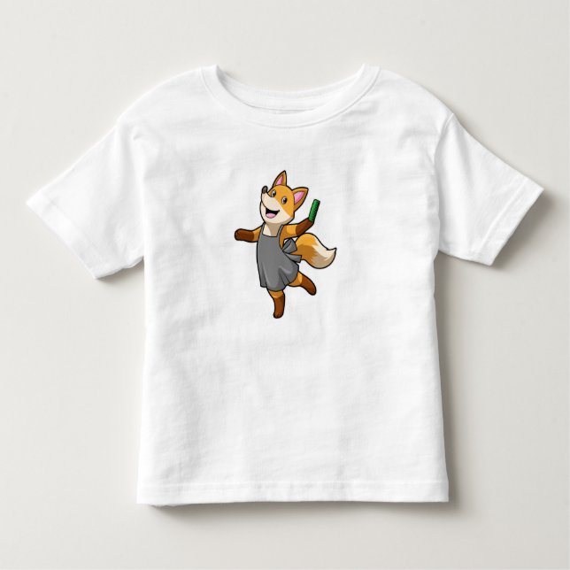 Camiseta Infantil Raposa como cabeceira com tesoura (Frente)