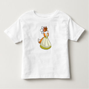 Camiseta Infantil Raposa como noiva com vestido de noiva.PNG