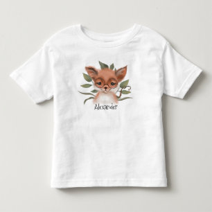 Camiseta Infantil Raposa-de-floresta com nome de criança