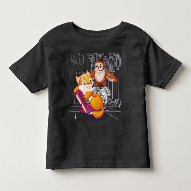 Camiseta Infantil raposa e coruja (Frente)