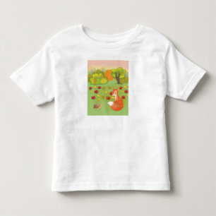 Camiseta Infantil Raposa e tartaruga na floresta