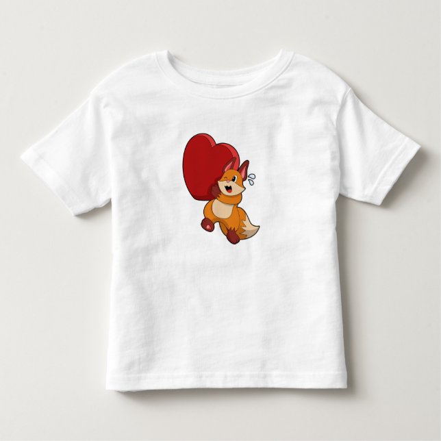 Camiseta Infantil Raposa no Amor com Coração (Frente)