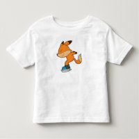 Raposa no patinagem de gelo com skates de gelo