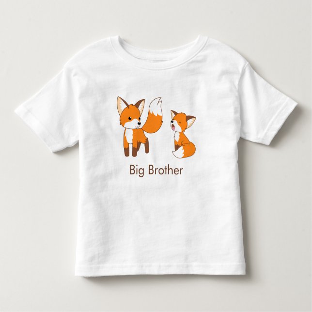Camiseta Infantil Raposas bonitas - Irmão Grande (Frente)