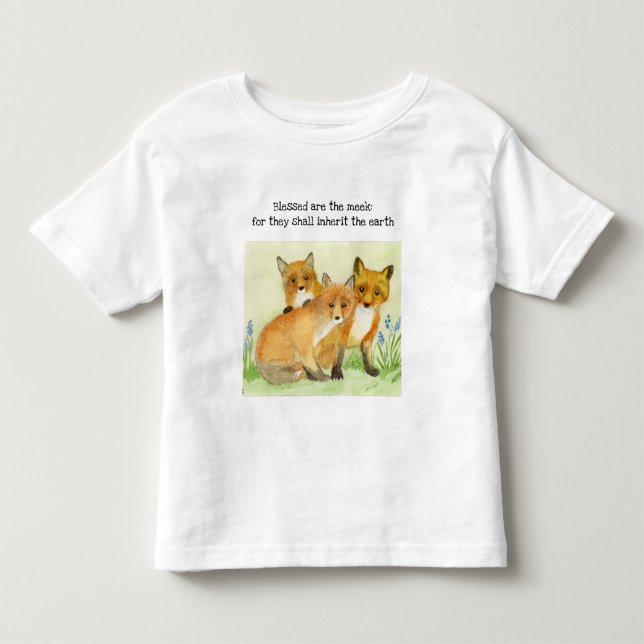 Camiseta Infantil Raposas Mansas São Abençoadas (Frente)