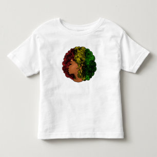 Camiseta Infantil Rasta negra mulher a verde-vermelha