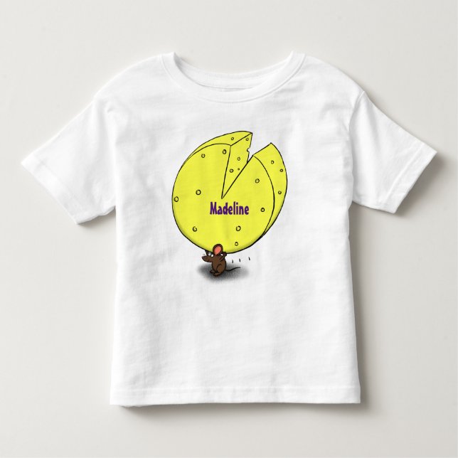 Camiseta Infantil Rato bonito com ilustração de desenho animado de q (Frente)