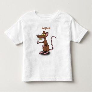 Camiseta Infantil Rato castanho-bonito deita um desenho animado