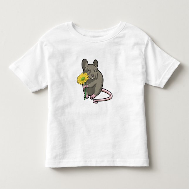 Camiseta Infantil Rato com flor amarela (Frente)