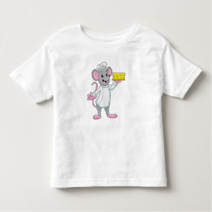 Camiseta Infantil Rato como cozinheiro com queijo