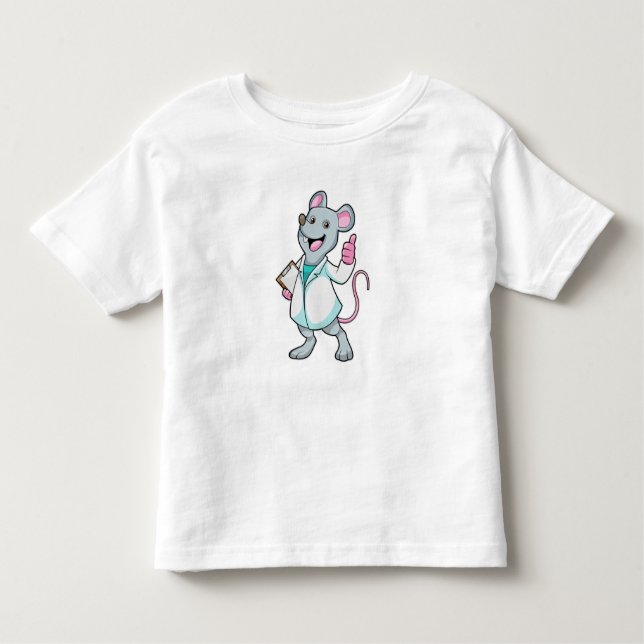 Camiseta Infantil Rato como Doutor com casaco do Doutor (Frente)