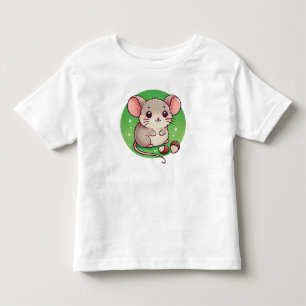Camiseta Infantil Rato de Desenho Animado Adorável