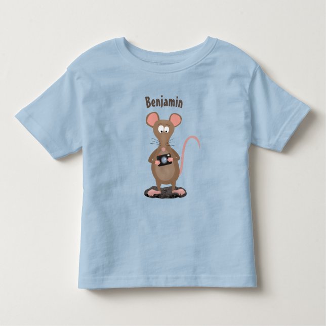 Camiseta Infantil Rato engraçado com ilustração de desenho animado c (Frente)