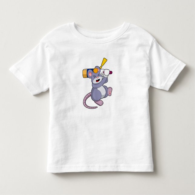 Camiseta Infantil Rato no Cricket com morcego de Cricket (Frente)