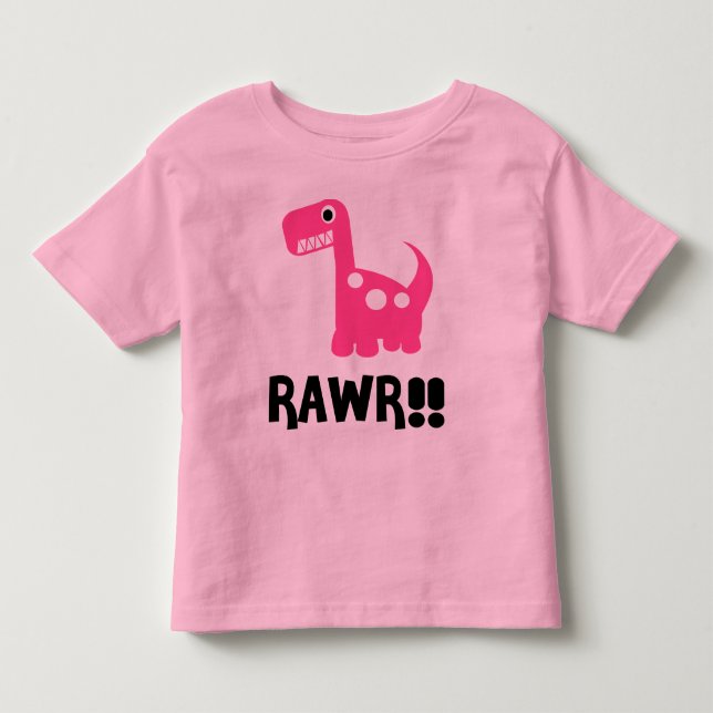 Camiseta Infantil Rawr Dino Pink (Frente)