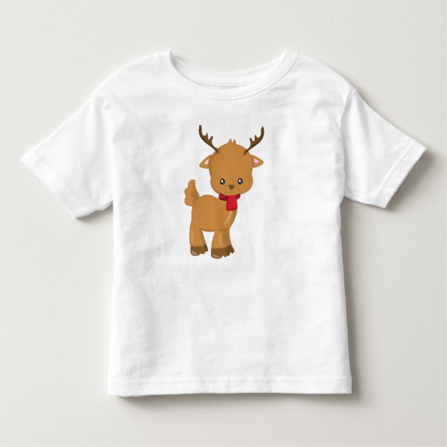 Camiseta Infantil Rebelde Bonita, Pequena Rebelde, Scarf, Antlers (Frente)