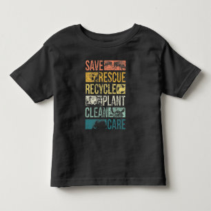 Camiseta Infantil Reciclar de alterações climáticas da tartaruga 