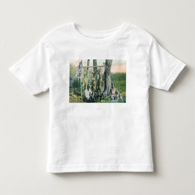 Camiseta Infantil Recompensas de um condado de HuntLake de um dia, (Frente)