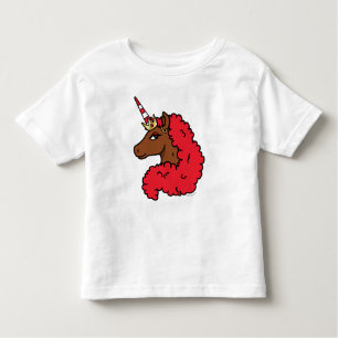 Camiseta Infantil Red Afro Unicorn