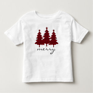 Camiseta Infantil Red Buffalo Check Pine Trees