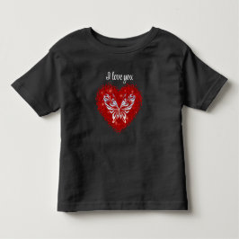 Camiseta Infantil Red heart glitter butterfly