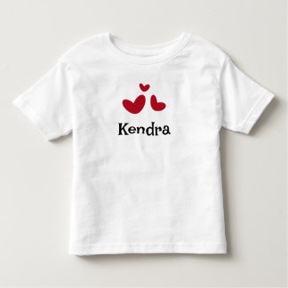 Camiseta Infantil Red Hearts Modern Minimalist White
