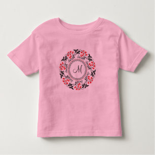 Camiseta Infantil Red May lily ring Personalizado Monograma Inicial