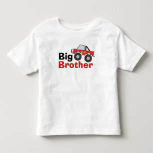 Camiseta Infantil Red Monster Truck Big Brother
