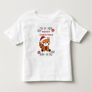Camiseta Infantil Red Panda Christmas Snow Animais de inverno Pandas