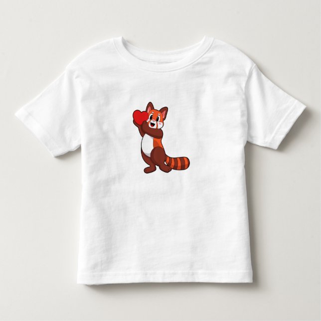 Camiseta Infantil Red Panda no Love with Heart.PNG (Frente)