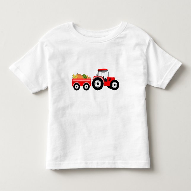 Camiseta Infantil Red Tractor Truck Farm Produce (Frente)