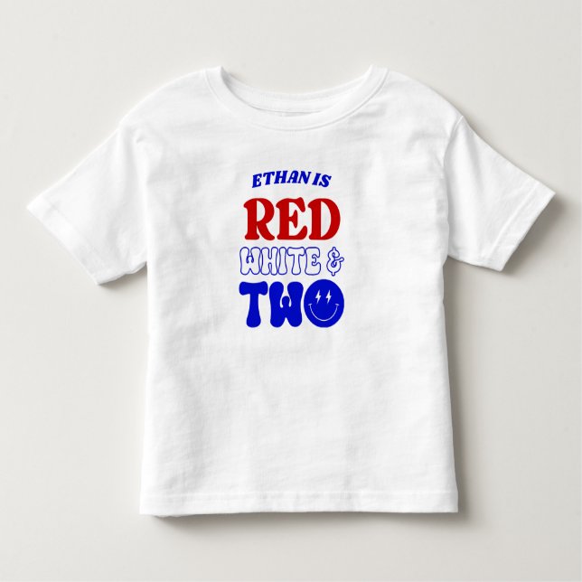 Camiseta Infantil Red White e Dois Festa do segundo aniversário de 4 (Frente)